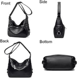 2-Layer Crossbody Bag for Women - Leather Shoulder Bag
