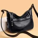 2-Layer Crossbody Bag for Women - Leather Shoulder Bag