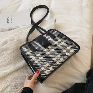 Vintage Square Shoulder Bags for Women High Small Tote Bag Ladies Handbags Sac