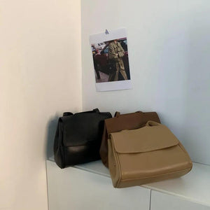 Vintage Women Shoulder Bag PU Leather Handbags Big Totes Solid Ladies Hand Bag