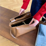 Vintage Women Shoulder Bag PU Leather Handbags Big Totes Solid Ladies Hand Bag