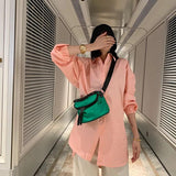 Waterproof Oxford Women Crossbody Bag Saddle Shoulder Bag Green