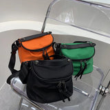 Waterproof Oxford Women Crossbody Bag Saddle Shoulder Bag Green