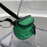Waterproof Oxford Women Crossbody Bag Saddle Shoulder Bag Green