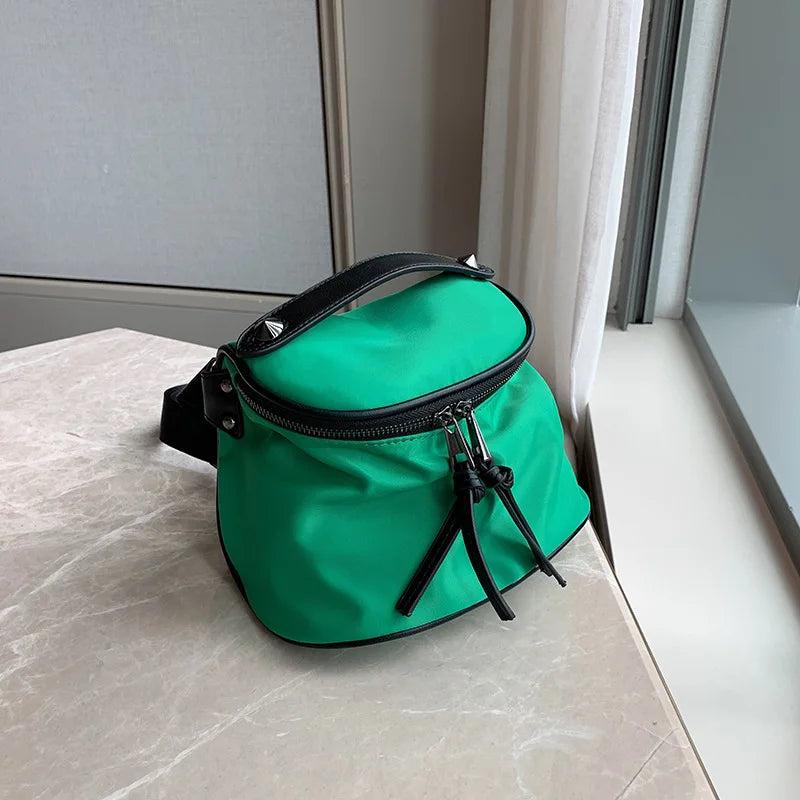Waterproof Oxford Women Crossbody Bag Saddle Shoulder Bag Green