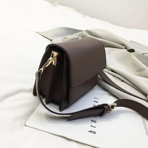 Vintage Solid Women's Shoulder Bags Pu Leather Handbag Flap Crossbody Small