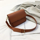 Vintage Solid Women's Shoulder Bags Pu Leather Handbag Flap Crossbody Small