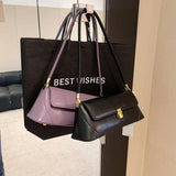 Vintage Shoulder Bag Solid Colour Handbag