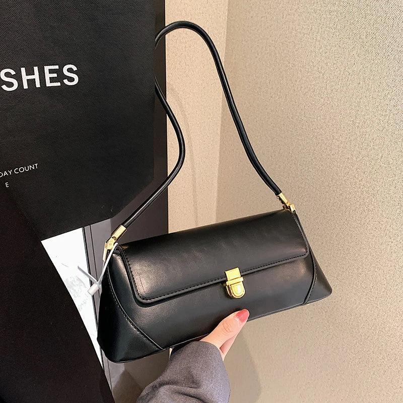 Vintage Shoulder Bag Solid Colour Handbag