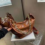 Soft Leather Shoulder Bag Brown Crossbody Bags Ladies Handbags Vintage Hobo Bag