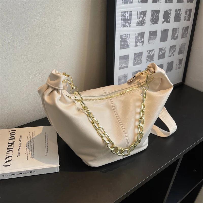 Soft Leather Shoulder Bag Brown Crossbody Bags Ladies Handbags Vintage Hobo Bag