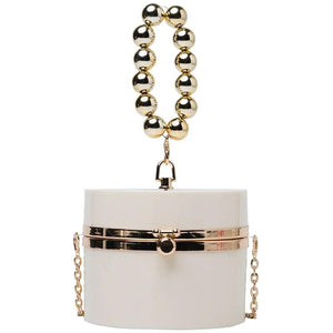 Cylindrical Chain Box Bags Evening Shoulder Crossbody Party Clutch Purse