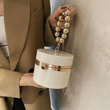 Cylindrical Chain Box Bags Evening Shoulder Crossbody Party Clutch Purse