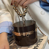Cylindrical Chain Box Bags Evening Shoulder Crossbody Party Clutch Purse