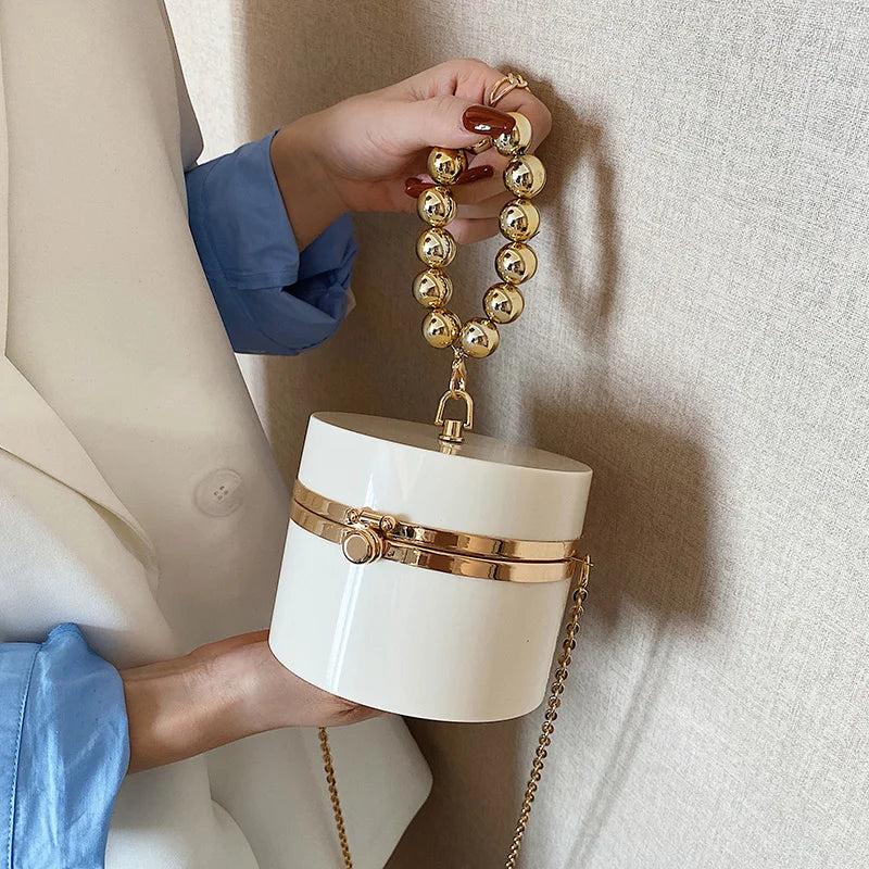 Cylindrical Chain Box Bags Evening Shoulder Crossbody Party Clutch Purse