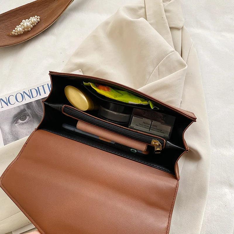 Square Crossbody Bag for Women Messenger Bags Sac A Main Solid Flap Bags Girl