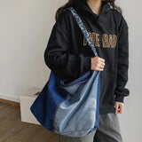Denim Women Shoulder Bag Large Capacity Crossbody Bags Canvas Jeans Travel Bag