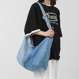 Denim Women Shoulder Bag Large Capacity Crossbody Bags Canvas Jeans Travel Bag
