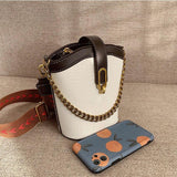 Women Leather Handbags Bucket Shoulder Bag Crossbody Vintage Sac A Main