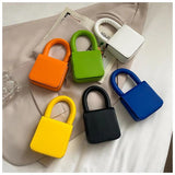 Stylish Candy Headphone Box Small MINI Square Portable Green Orange Leather Bag