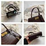 Stone Pattern PU Leather Handbags Women's Solid Crossbody Bags
