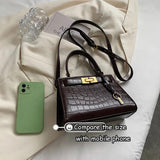 Stone Pattern PU Leather Handbags Women's Solid Crossbody Bags