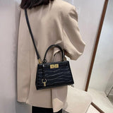 Stone Pattern PU Leather Handbags Women's Solid Crossbody Bags
