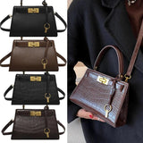 Stone Pattern PU Leather Handbags Women's Solid Crossbody Bags