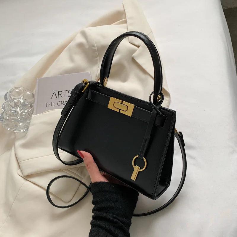 Stone Pattern PU Leather Handbags Women's Solid Crossbody Bags