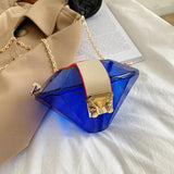 Clear Acrylic Diamonds Crossbody Bag Chain Shoulder Evening Party