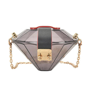 Clear Acrylic Diamonds Crossbody Bag Chain Shoulder Evening Party