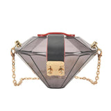 Clear Acrylic Diamonds Crossbody Bag Chain Shoulder Evening Party