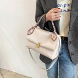 Vintage Women Leather Handbag Crossbody Bag with Ribbons Flap