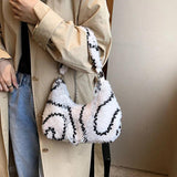 Sweet and Lamb Hair Ladies Purses and Handbags Women's Plush Crossbody Bags