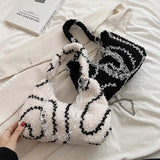 Sweet and Lamb Hair Ladies Purses and Handbags Women's Plush Crossbody Bags