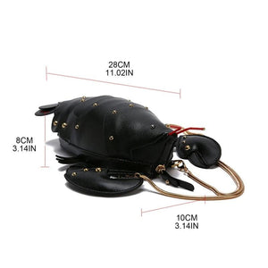 Lobster Crossbody Bag for Women PU Leather Rivets Shoulder Clutch