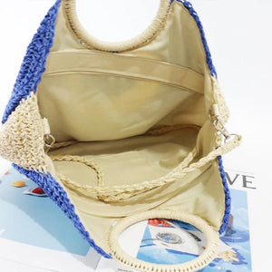 Straw Woven Shoulder Bag for Women Big Capacity Handbag Crossbody Beach Bag