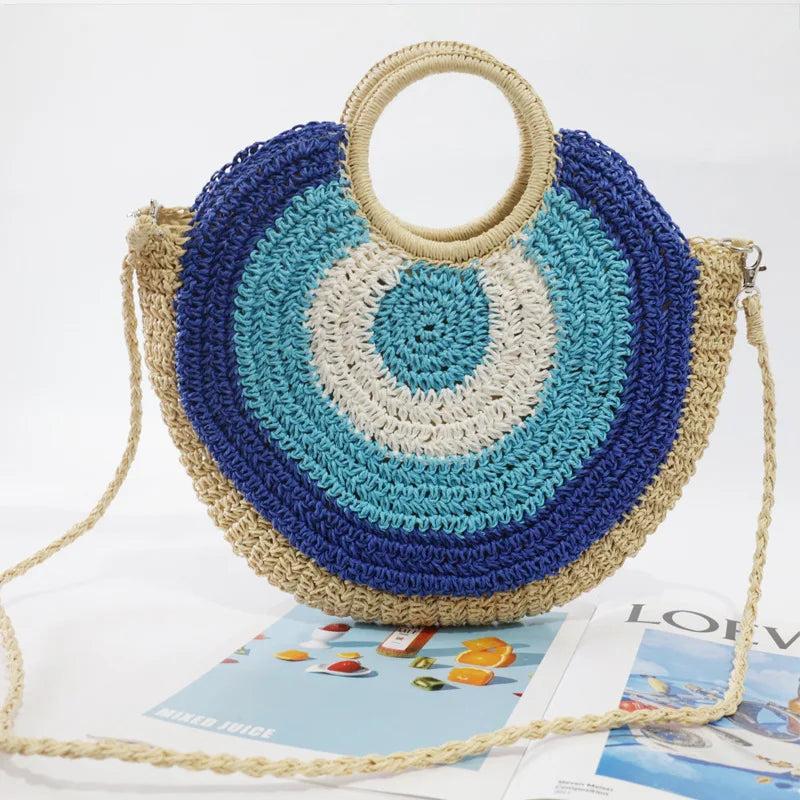 Straw Woven Shoulder Bag for Women Big Capacity Handbag Crossbody Beach Bag