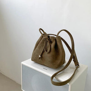 Retro Crossbody Bag Female Bundle All-in-one Mouth Bag Draw Rope Mini Bucket Bag