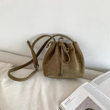 Retro Crossbody Bag Female Bundle All-in-one Mouth Bag Draw Rope Mini Bucket Bag