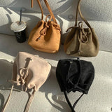 Retro Crossbody Bag Female Bundle All-in-one Mouth Bag Draw Rope Mini Bucket Bag