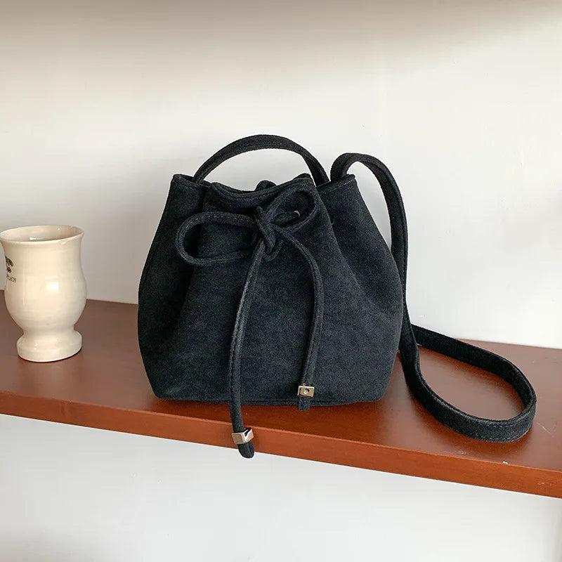 Retro Crossbody Bag Female Bundle All-in-one Mouth Bag Draw Rope Mini Bucket Bag