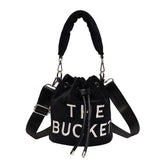 Winter Faux Fur Shoulder Bag for Women Lady Bucket Handbag Casual Travel Plush C