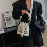 Winter Faux Fur Shoulder Bag for Women Lady Bucket Handbag Casual Travel Plush C