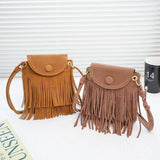 Mini Flap Leather Shoulder Bag Clutch Crossbody Tassel Women