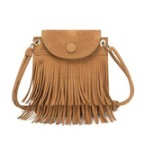 Mini Flap Leather Shoulder Bag Clutch Crossbody Tassel Women