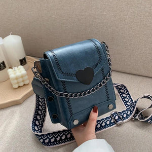 Women Chain Love Heart Shoulder Messenger Cross Body Bags