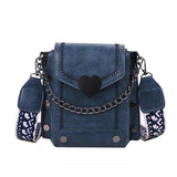 Women Chain Love Heart Shoulder Messenger Cross Body Bags