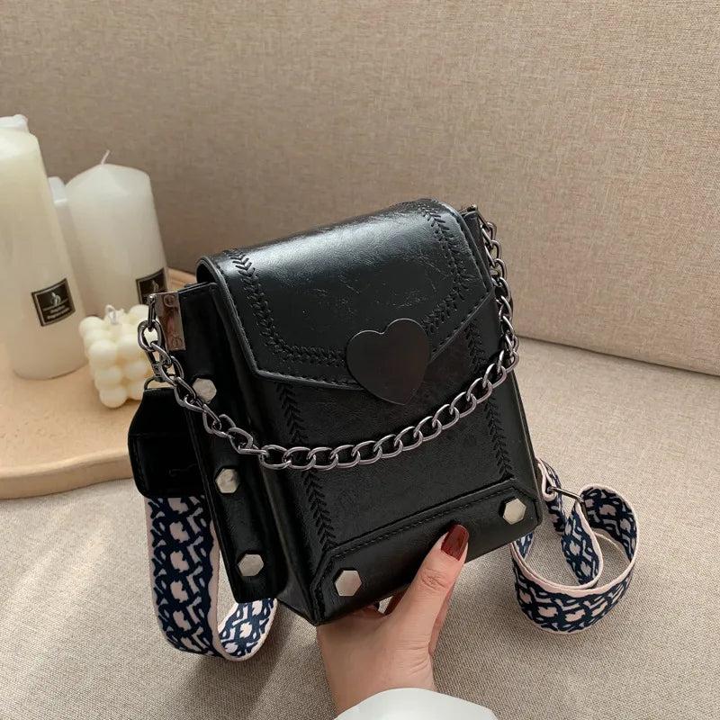 Women Chain Love Heart Shoulder Messenger Cross Body Bags