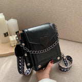Women Chain Love Heart Shoulder Messenger Cross Body Bags